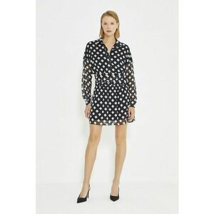 Rochie scurta cu croiala in A - Alb/Negru imagine
