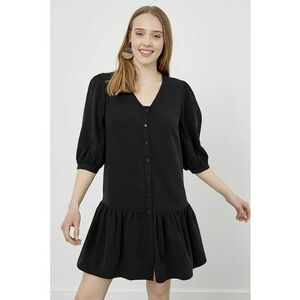 Rochie lejera cu maneci 3/4 - Negru imagine