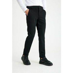 Pantaloni slim fit cu talie elastica - Negru imagine