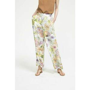 Pantaloni relaxed fit cu design floral - Multicolor imagine