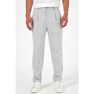Pantaloni uni cu buzunare laterale - Gri deschis imagine