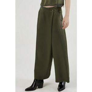 Pantaloni culotte cu buzunare - Kaki imagine