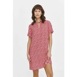 Rochie scurta cu model floral - Rosu/Alb imagine