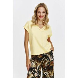 Tricou uni cu decolteu in V - Galben imagine