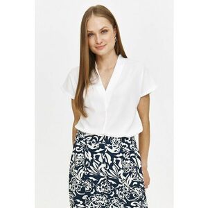 Tricou cu decolteu in V - Alb imagine