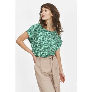 Bluza cu model si maneci cazute - Alb/Verde imagine