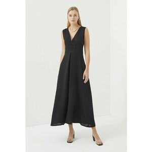 Rochie cu insertie crosetata - Negru imagine