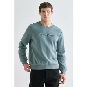 Bluza de trening cu text in relief - Gri cenusiu imagine