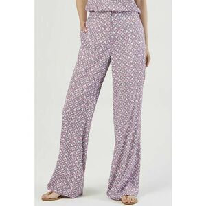 Pantaloni cu croiala ampla si model - Lila imagine