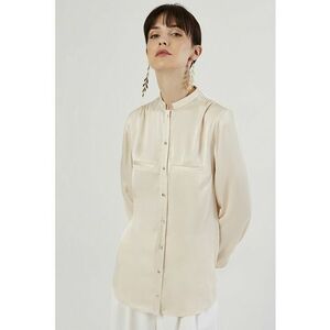 Camasa cu aspect de satin - Bej imagine