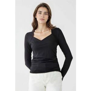Bluza cu decolteu sweetheart - Negru imagine