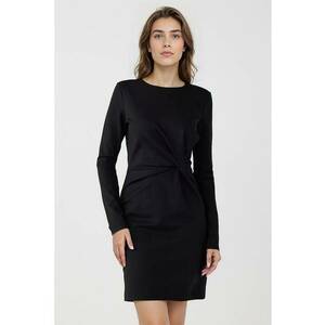 Rochie cambrata din piele intoarsa sintetica - Negru imagine