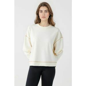 Bluza de trening din amestec de modal cu maneci cazute - Alb fildes imagine