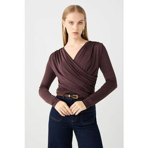 Bluza cu decolteu cache-coeur - Maro imagine