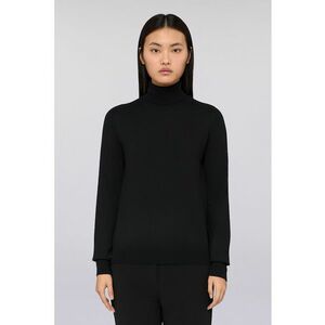 Pulover din lana cu guler inalt - Negru imagine