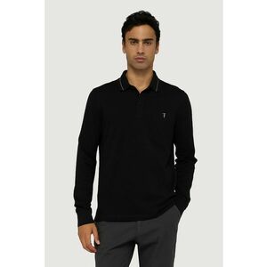Bluza polo din bumbac - Negru imagine