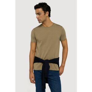 Tricou regular fit cu model uni - Caramel imagine