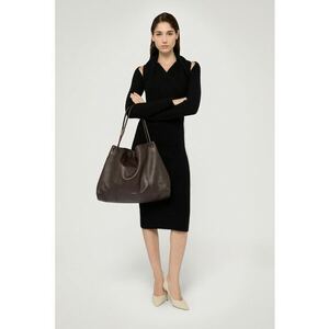Rochie midi cu maneci lungi - Negru imagine