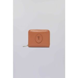 Portofel din piele cu fermoar - Caramel imagine