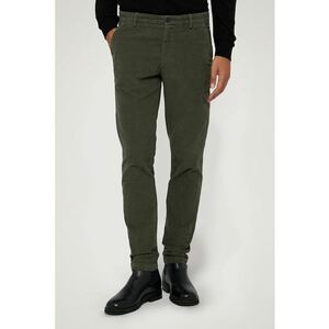 Pantaloni din amestec de bumbac cu model uni - Kaki imagine