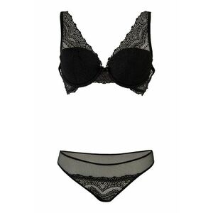 Set de sutien si chiloti din dantela - Negru imagine