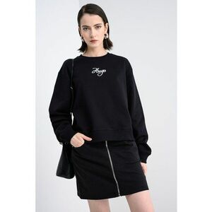 Bluza de trening cu maneci cazute si imprimeu logo Deroxina - Negru imagine