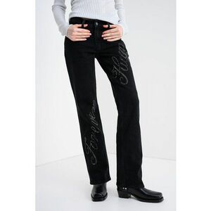 Blugi slim fit cu logo decorat cu strasuri Gamera - Negru stins imagine