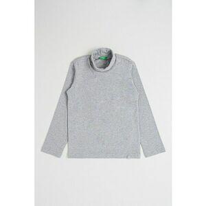 Bluza din amestec de bumbac cu guler inalt - Gri deschis melange imagine