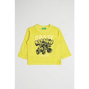 Bluza cu decolteu la baza gatului si imprimeu - Verde lime imagine