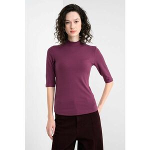 Bluza slim fit cu model uni - Violet pruna imagine