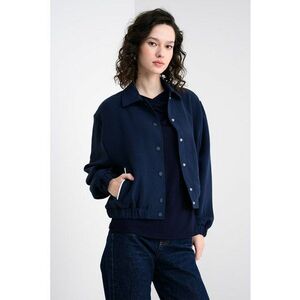 Jacheta crop cu capse - Albastru indigo imagine