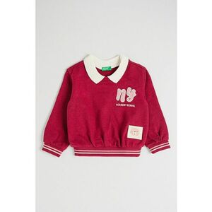 Bluza de trening din bumbac cu broderie text - Visiniu imagine