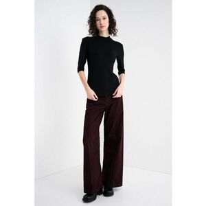 Bluza slim fit cu model uni - Negru imagine