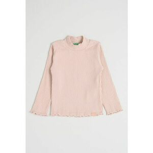 Bluza din amestec de bumbac cu aspect striat - Roz prafuit imagine