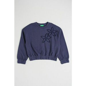 Bluza de trening din bumbac cu broderie - Albastru prafuit imagine