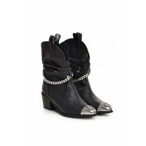 Ciocate Metallic Monarch piele bizonata neagra cu varf metalic mare imagine
