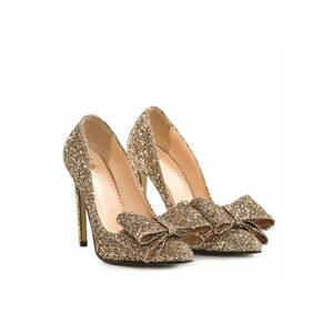 Pantofi Stiletto cu toc Catrina din Glitter Auriu imagine