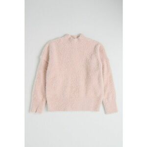 Pulover pufos cu maneci cazute - Roz pastel imagine