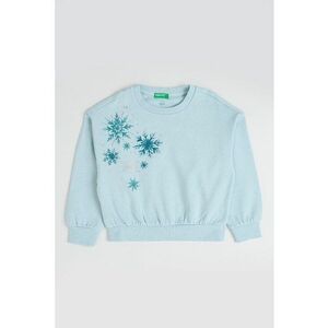 Bluza de trening cu decolteu la baza gatului si strasuri - Verde menta imagine