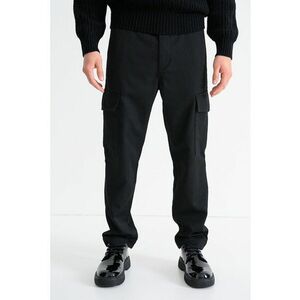 Pantaloni cargo din amestec de lana Sisla - Negru imagine