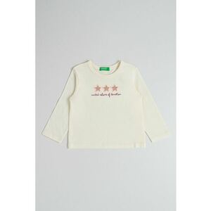 Bluza cu broderie si paiete - Roz/Crem imagine