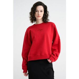 Bluza de trening cu maneci cazute si imprimeu logo Deroxina - Rosu vermillion imagine