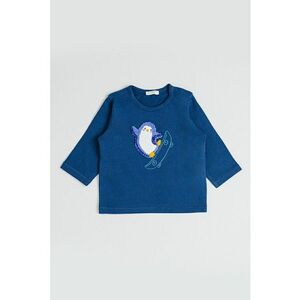 Bluza de bumbac cu detalii in relief - Gri carbune/Ametist imagine