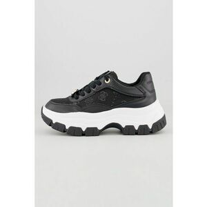 Pantofi sport de piele ecologica cu insertii textile - Negru imagine