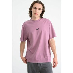 Tricou de bumbac cu logo Nalono - Violet prafuit imagine