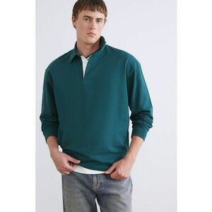 Bluza polo din bumbac - Verde englez imagine