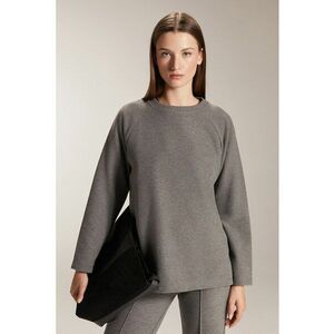 Pulover tricotat fin cu maneci raglan - Gri inchis imagine