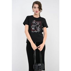 Tricou din bumbac organic cu imprimeu grafic - Rosu/Negru imagine