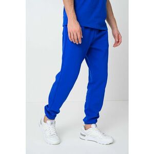 Pantaloni de trening din amestec de bumbac cu logo - Albastru royal imagine