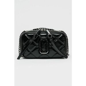 Geanta crossbody matlasata de piele cu bareta din lant - Negru imagine